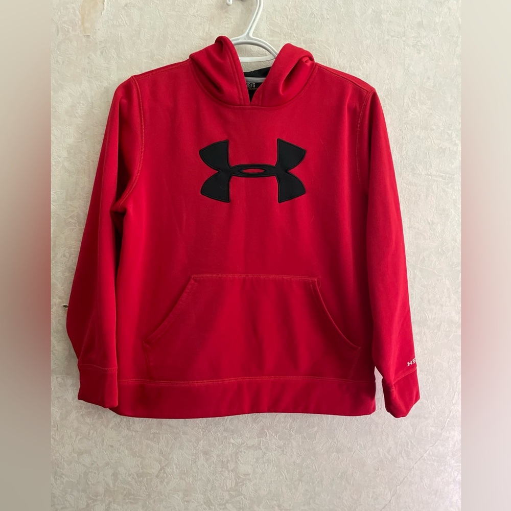 Under Armour Kids Red Hoodie with Black Logo